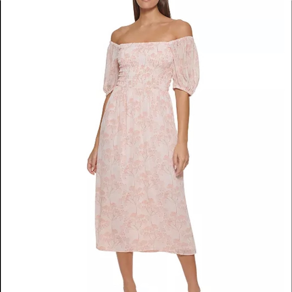NWT Tommy Hilfiger Off-The-Shoulder Chiffon Midi Dress ⭐️ LOW PRICE 4HOLIDAYS ⭐️